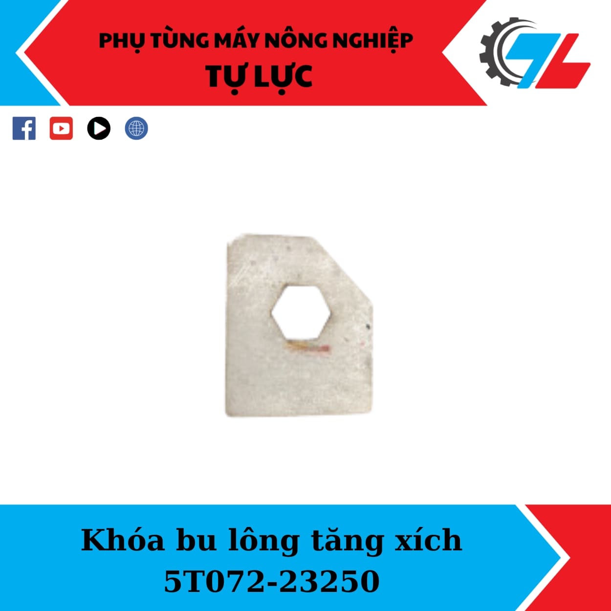 Khóa bu lông tăng xích 5T072-23250 Hệ thống dàn chân máy gặt DC70 Plus